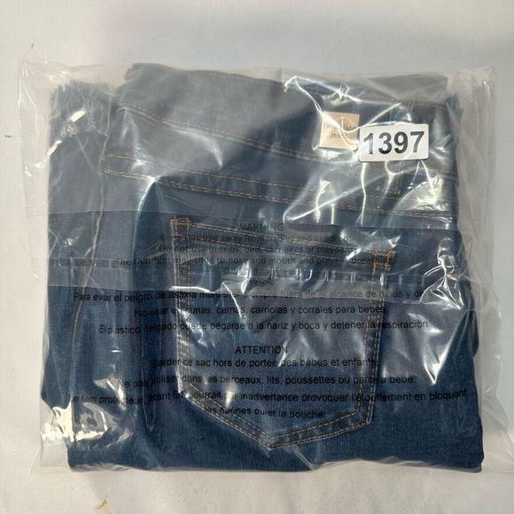 Denimland Wide Leg Raw Hem Dark Wash Jeans size M - Picture 8 of 8